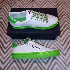 green and white tommy hilfiger shoes